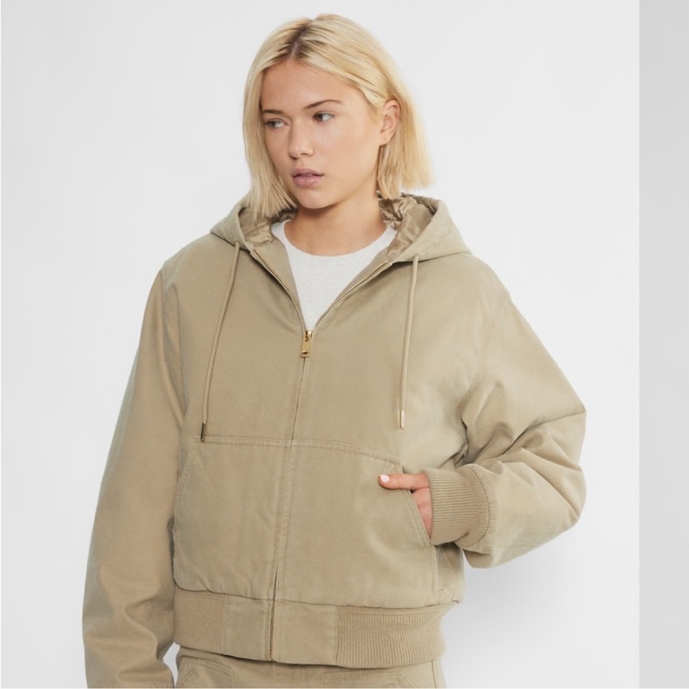 Aritzia Banks Canvas Zip Jacket XL Khaki • Utility Carpenter Style